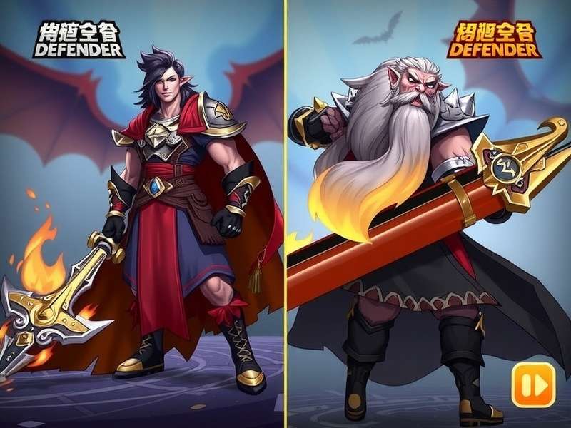 Three character classes in Burning Blade Defender Burning Blade Defender character classes showcase